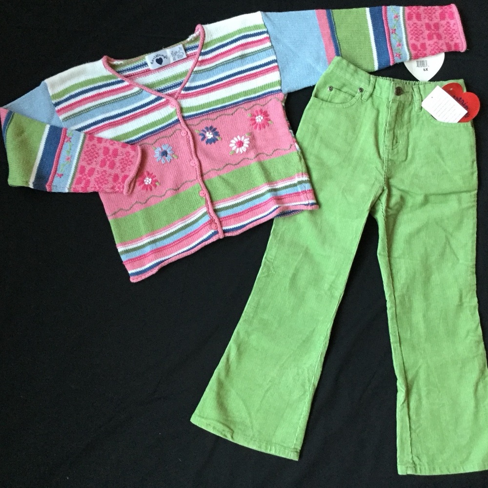 Vintage Hartstrings sweater and pants, NWT,size 6x.